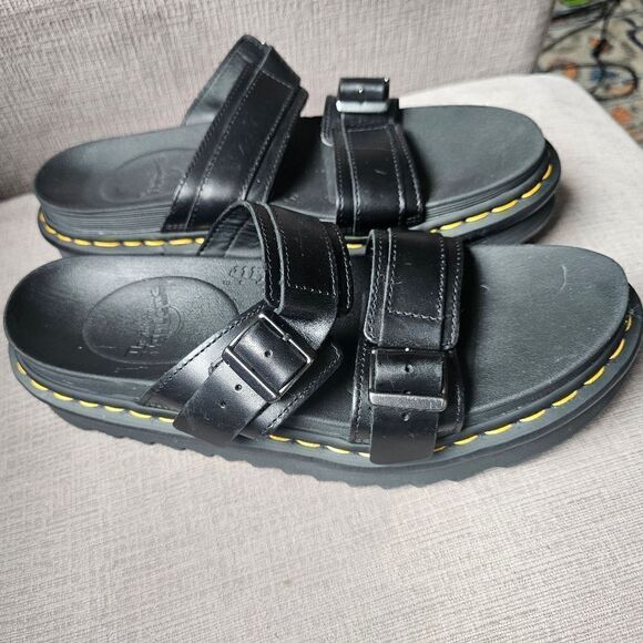 Dr Martens MYLES BRANDO LEATHER BUCKLE SLIDE SANDALS sz 11, like new main image 6